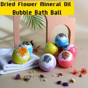 Dried Flower Bubble Bath Ball Sea Salt Ball Bath Bomb Fizzies Bath Bomb Mineral Oil Bathbomb Natural Bubble BathBall