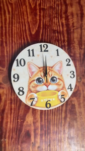 ROUND Cat Wall Clock Decorative Round Wall Clock for Living Room Home Decor