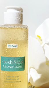 PYUSINC Fresh Start Micellar Water mengandung Salicylic Acid Sunflower Oil & Green Tea Extract- Pembersih Wajah - Cleansing Water 150ml Cleanser Cair Remover Kotoran Muka Kering
