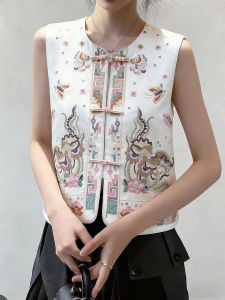 QINGNAER | Traditional Luxe Embroidered Mandarin Vest