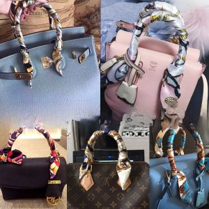 Multi-Functional Wrapping Belt Handbag Handle Decorative Silk Ribbon Womens Fashion Accessory Geometric Pattern Scarf Summer Spring Winter