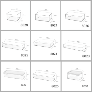 Acrylic Flip Cover Storage Box Card Organizer Bin Rectangular Shape Large Capacity for Desktop Card Sorting Japanese Style