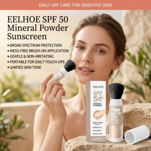EELHOE | EELHOE SPF50 Mineral Sunscreen Powder Moisturizing Protects Against UV Rays Control Oil Invisible Face UV Defense Setting Powder