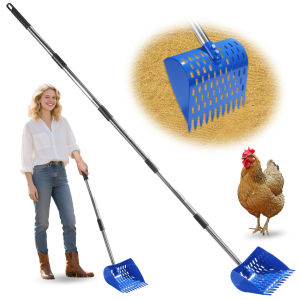 2-in-1 Chicken Manure Shovel And Rake Used For Cleaning Chicken Coops And Pet Waste For Small Farm Adjustable Length