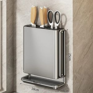 XMSJ | 1pcs Kitchen Knife Holder Knife Storage Rack No Punching Wall-mounted Storage Box Knife Storage Box Household Knife Storage Seat
