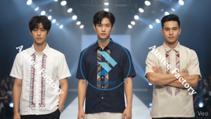 LAM Formal Embroidered Polo Barong – Full Button Edition