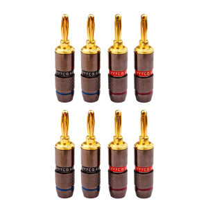 YYTCG 8 Chiếc Đầu Cắm Chuối Mạ Vàng Đầu Nối Loa Bộ Chuyển Đổi Dây Âm Thanh Không Cần Hàn Cho Rạp Hát Tại Nhà Và Âm Thanh Xe Hơi