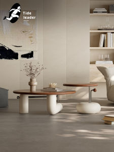 Tide leader | Retro Creative Designer French Walnut Wooden Round Coffee Table