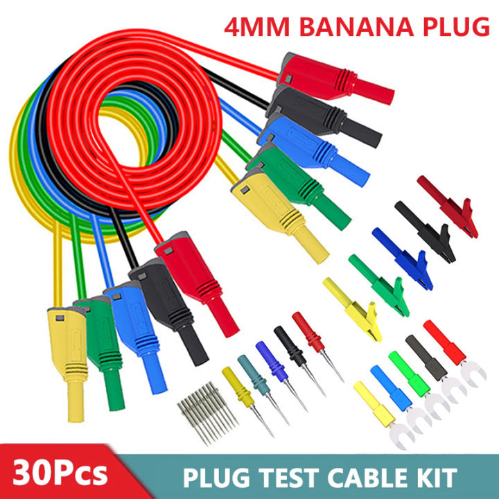 4mm Banana Plug Test Lead Kit for Multimeter Test Crocodile clip U-type ...