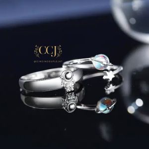 Cincin Couple Silver Adjustable S04 | Pasangan | Nikah | Lamaran | Hadiah | Tunangan 925 Perak | Aksesoris Pria Wanita