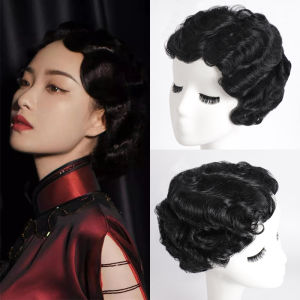 Phong Cách Tóc Thời Đại Dân Quốc Phụ Kiện Tóc Nữ Tóc Giả Tóc Trùm Đầu Tóc Lọn Sóng Tay Đẩy Phụ Kiện Tóc Phong Cách Cổ Điển Trung Hoa