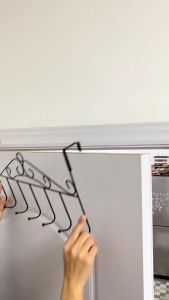 Kapstok 7 Hook Gantungan Baju Tas Belakang Pintu Steel Clothes Hanger Serbaguna Cantolan Tanpa Sekrup Bor Paku