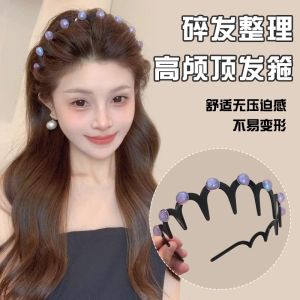 New Pearl Wave Hairband Womens Anti-slip Toothcomb Comfortable Texture Hair Accessories Face Washing Not Catching Hair