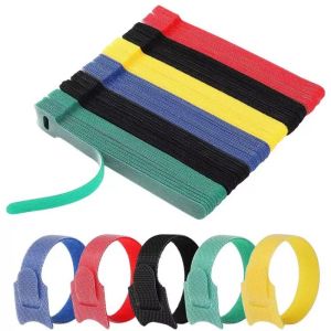 50pcs Reusable Hook and Loop Cable Ties Fastening Straps Multi-Purpose Wire Organizers for Computer/TV/Electronic Devices