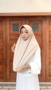 Jilbab Instan Bergo Syari Menutupi Dada Kerudung Olahraga Syari 70x80 cm COD Rego Grosir
