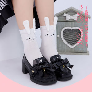 Tất Mini Thỏ Dễ Thương Có Tai Thỏ 3D Phong Cách Lolita Cho Bé Gái Tất Ngắn Màu Trắng Thường Ngày Có Sẵn