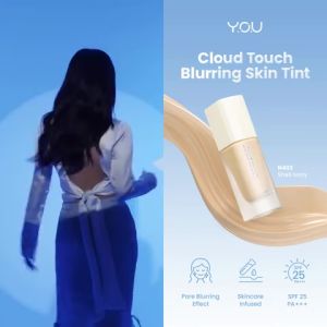 ֍SEMAR֎ Y.O.U Cloud Touch Blurring Skin Tint  Liquid Foundation  Natural Matte Finish  Tahan Lama 24  Bedak Wajah SPF YOU
