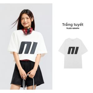 Áo Thun Mùa Hè Phong Cách Thư Giãn In Chữ Lớn