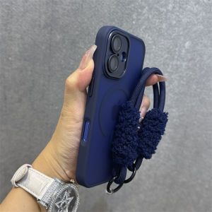 MagSafe  Case Deep Blue C-Shaped Magnetic Absorption Full Lens Protection Matte Finish Silicone Protective Cover for 