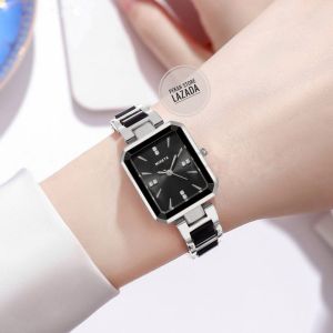 Jam Tangan Wanita Motif Permata Elegan Mirete Original Quartz Analog Bestseller Tali Keramik Murah Dan Terlaris//Jam Tangan Kasual Wanita Kekinian Simple Tahan Air Bayar di Tempat