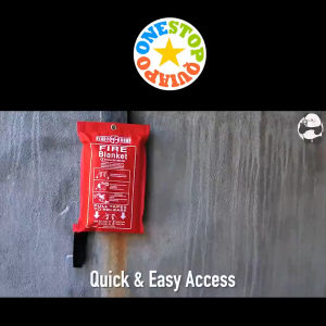 OSQ Sealed Wall Mounted Thickened Fiberglass Emergency Fire Blanket W/ Pouch For Home & Outdoor Use