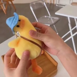 Keychain Pendant Bag Cute Tilted Head duck Plush Doll Toy