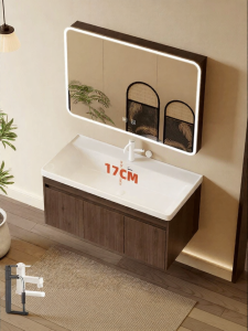 LANGXIANG | Retro Style Bathroom Cabinet with Full Aluminum Construction and Integrated Ceramic Basin