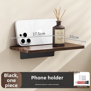 TAOSHI | Walnut Wood Toilet Paper Storage Rack Wall Mounted No Drilling