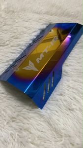 ครอบท่อเดิมสีไทเท ตรงรุ่น MT-15 ครอบท่อร้อน งานเลสทำสี รุ้ง(0110)