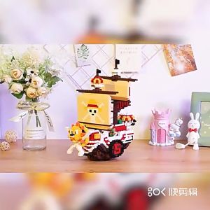 3D Bricks Kapal One Piece Mini Sunny Going Merry Mainan Balok Bangunan Building Block
