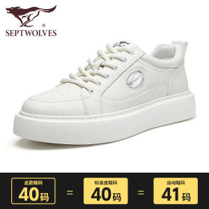 Septwolves Mens Casual Shoes 2024 Autumn Winter Versatile High-End Feel Black White Leisure Board Shoes Comfortable Breathable