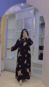 Longdress Fuji Rayon Lengan Panjang Daster Kekinian Daster Fuji Dress Jumbo