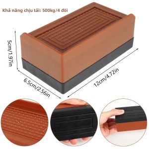 Miếng Đệm Chân Đồ Nội Thất Có Thể Điều Chỉnh Bộ Mở Rộng Chân Bàn Nâng Giường Chống Trượt Bảo Vệ Sàn Nhà Hỗ Trợ Cho Bàn & Ghế