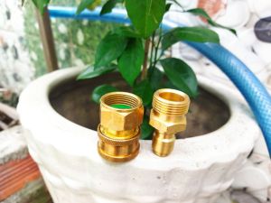 bộ khớp nối nhanh lắp cho máy rửa xe chân ren 22mm full đồng.