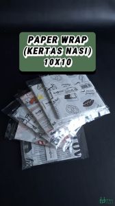 Kertas Nasi Motif 10x10 cm Paper Wrap 100 pcs Printing Laminasi Food Grade Burger Dragon Pack Koran Roti Love