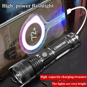100000 lumens LED Powerful Flashlight Alloy Body 5 Lighting Modes Type-C Torch Light Tactical Flashlights Lampu Suluh Super Bright Rechargeable Lampu Suluh Paling Terang Dan Jauh 手电筒 强光 led 远射 可充电