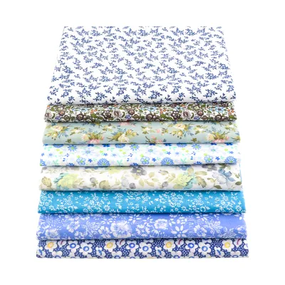 Teramila 8PCS Pack Square Multicolor Printed Cotton Fabric For Sewing Quilt Cloth Needlework Plaid Handicraft Material Patchwork