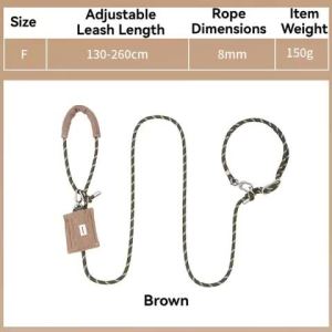 Hamshmoc Pet Trượt Dây dắt chó Chịu Mài Mòn Bện Chống kéo chó P Dây Với Túi đựng phân Pouch Cho Ngoài Trời đi bộ hàng ngày