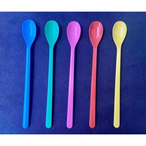 65pcs Colored Plastic Spoon for Beverage Drink Halo Halo Spoon Long Teaspoon