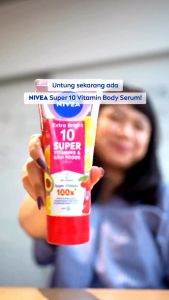 NIVEA Extra Bright Body Serum 10 Super Vitamin & Skin Food + Niacinamide SPF15 180mL || Menyamarkan Flek Hitam dalam 7 Hari