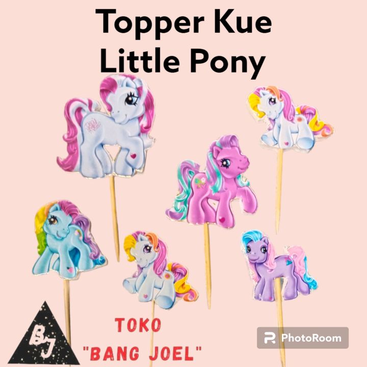 Topper Kue Little Pony / Kuda Pony / Hiasan Kue Bolu Ulang Tahun