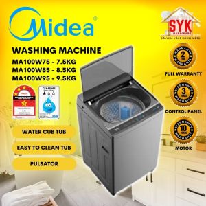 SYK Midea Top Load Washing Machine MA100W 7.5kg 8.5kg 9.5kg Fully Auto Washing Machine Mesin Basuh Auto Automatik - Lazada