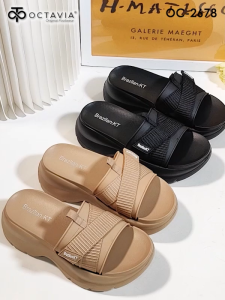 Brazllan:KT Sandal Slip On Wedges Wanita #OC-2678 (FREE BOX)