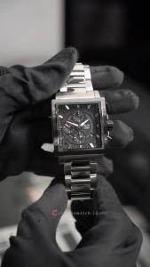 Jam Tangan Pria Alexandre Christie Chronograph AC 6182 GCBTBBA Black Dial Silver Stainless Steel Strap