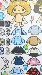 (90B)Bộ Avatar Sticker đồ chơi bóc dán sách tương tác chuyển động rèn luyện kỹ năng cho bé