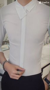 Áo sơ mi áo sơ mi nam dáng ôm thiết kế tay cách điệu xẻ ống tay siêu lạ cực chất vải cực mềm mịn siêu mát - N17