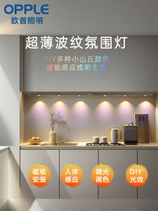 Opple European Style Body Sensing Small Mountain Cat Eye Water Ripple Atmosphere Light Wireless Magnetic Absorption Charging Closet Wine Cabinet Lamp