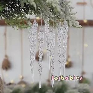 12 Pcs/Pack Christmas Simulation Icicle Ornaments Xmas Tree Hanging Fake Ice Pendant Christmas decor
