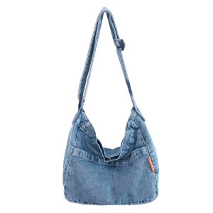 Túi Đeo Vai Nam Sức Chứa Lớn Phong Cách Nhật Bản Cổ Điển Denim Túi Đeo Vai Thoải Mái Dành Cho Học Sinh Túi Đeo Chéo Nữ Lớp