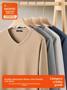 PERDONTOO | Thickened Fleece V-Neck Long Sleeve T-Shirt for Men